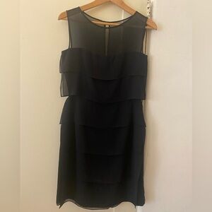 Kay Unger Black Layered Mini Dress